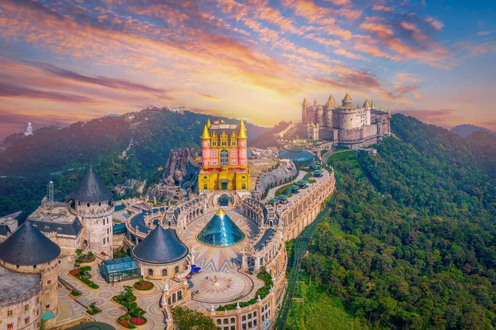 Hoi An car rental with driver for a day trip to Ba Na Hills Golden Bridge and French Village.