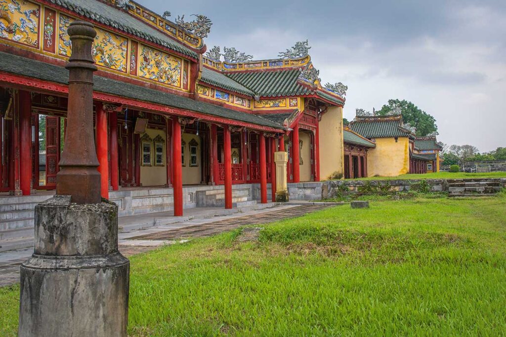 Reconstructed walls that were once part of Can Thanh Palace inside the Forbidden Purple City of Hue Imperial City