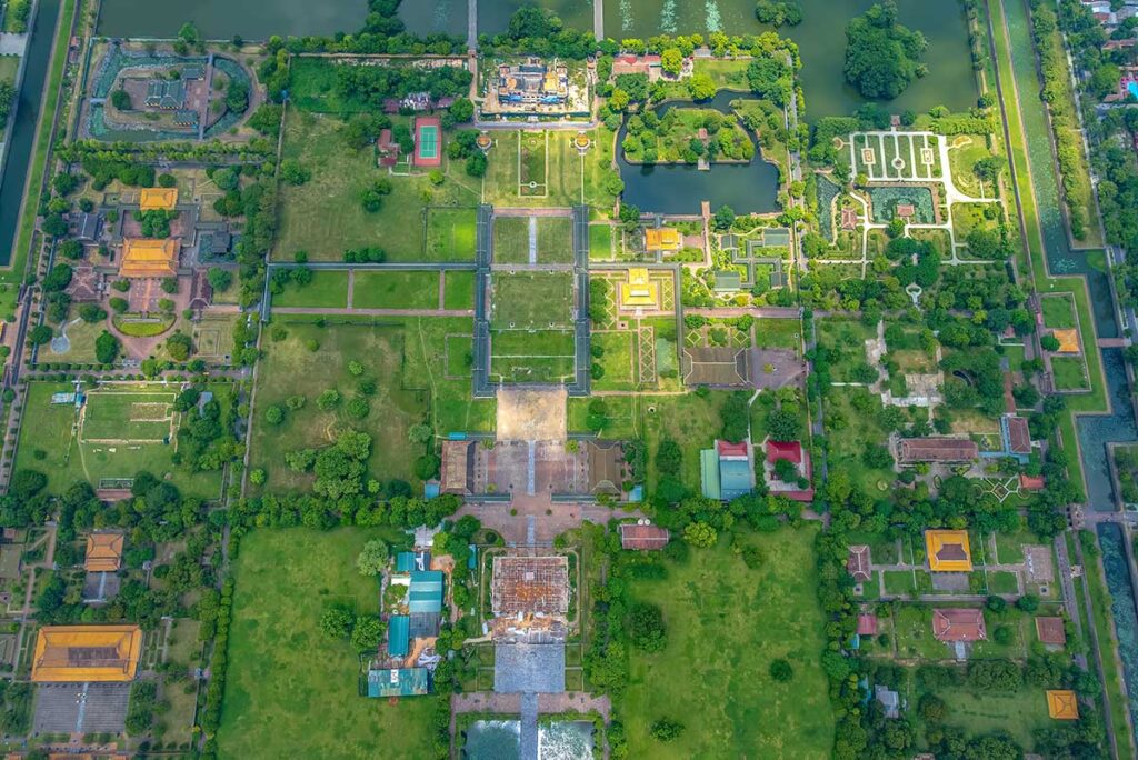 An aerial view of the Hue Imperial City complex