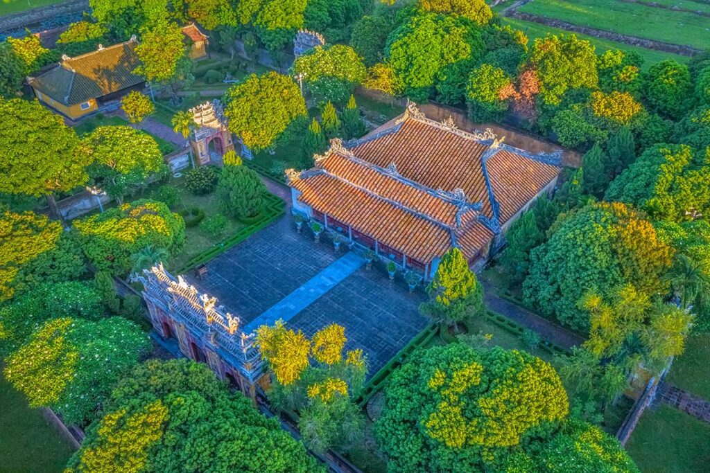 Aerial view of Hung To Mieu Temple
