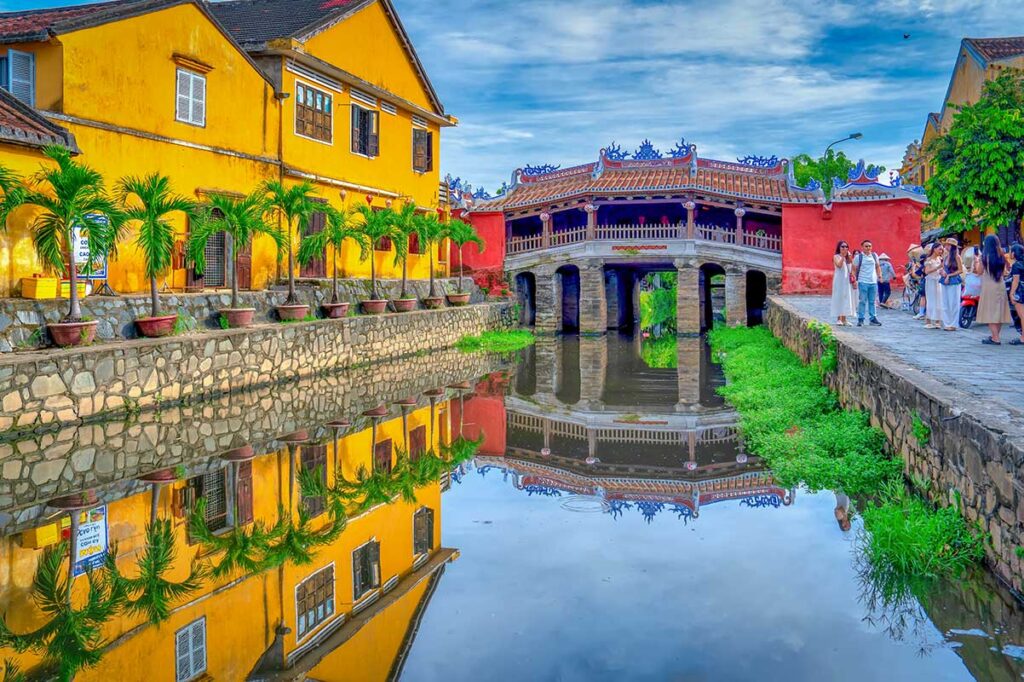Japanese Covered Bridge in Hoi An, one of the town’s most iconic landmarks that also houses a small temple inside, blending history and spirituality in one place.