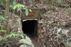 Entrance to Ky Anh Tunnels hidden in the jungle near Tam Ky, Quang Nam, used as a wartime shelter and command base.