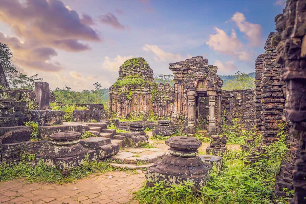 Ancient temple ruins at My Son Sanctuary – cultural heritage day trip from Hoi An