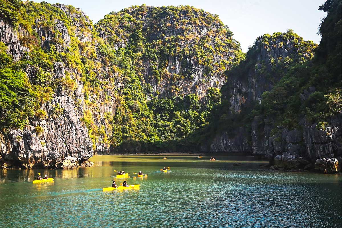 Kayaking through the caves with Renea Cruise