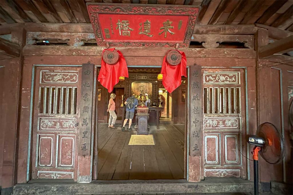 Temple inside the Japanese Bridge Hoi An, a unique cultural landmark of the ancient town