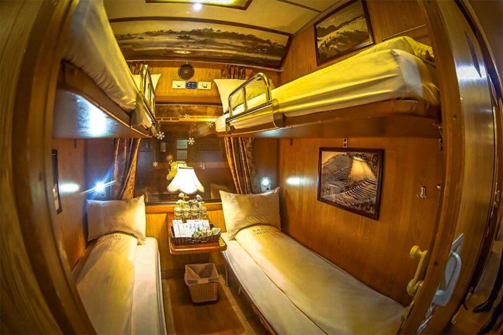 A 4-berth cabin of Sapala Express running from Hanoi to Sapa