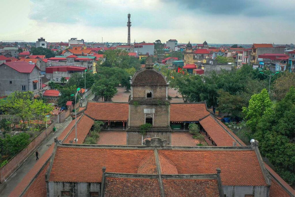 Aerial view of the Dau Pagoda in Bac Ninh