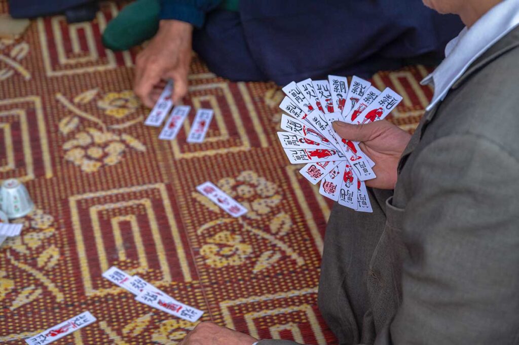 A local old traditional card game done during Lim Festival in Bac Ninh
