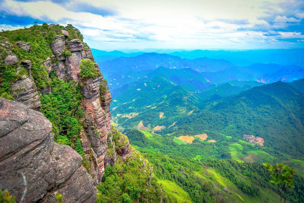 Steep mountain cliffs of Pha Luong Mountain