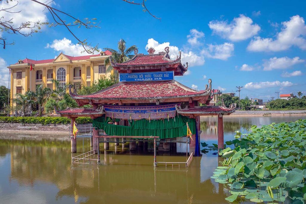 The stage of a water puppet theater at Thanh Hai Water Puppet Village