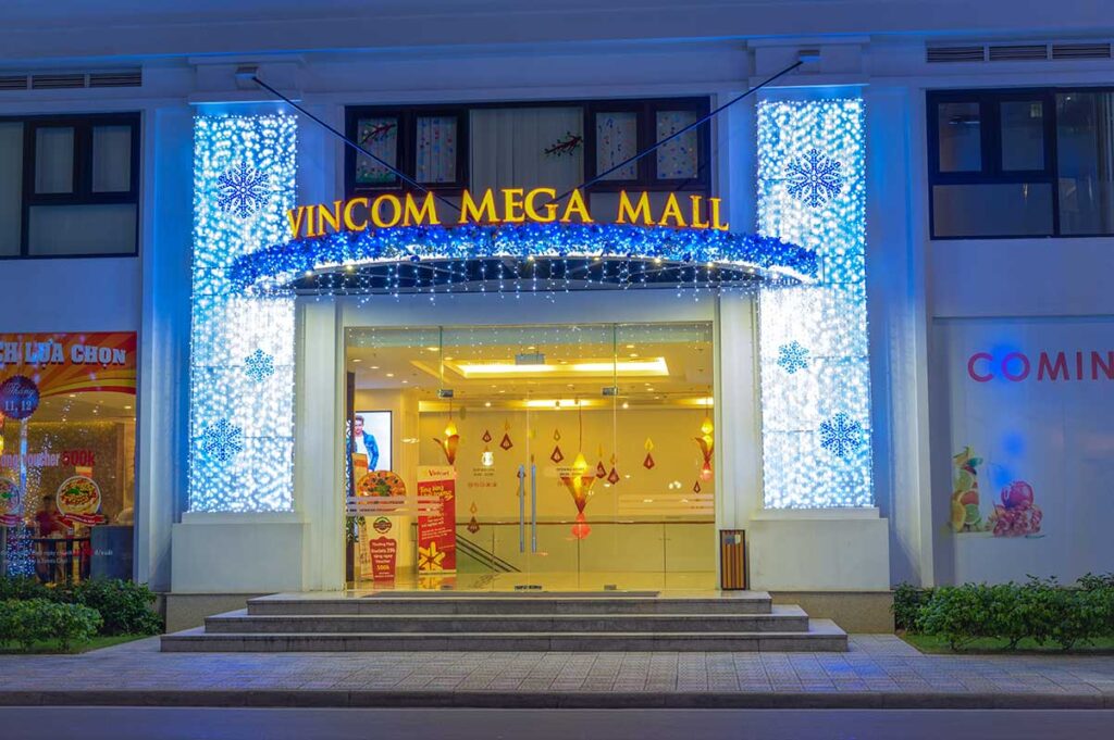 Entrance of Vincom Mega Mall Times City in Hanoi