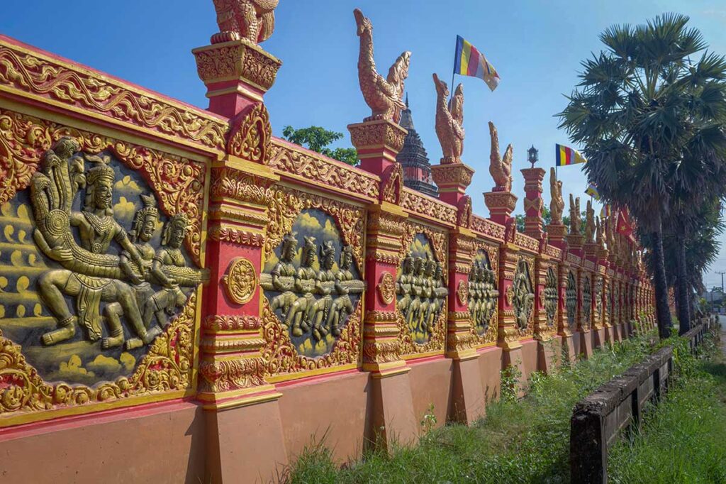 The exterior wall of the complex of Ghositaram Temple in Bac Lieu