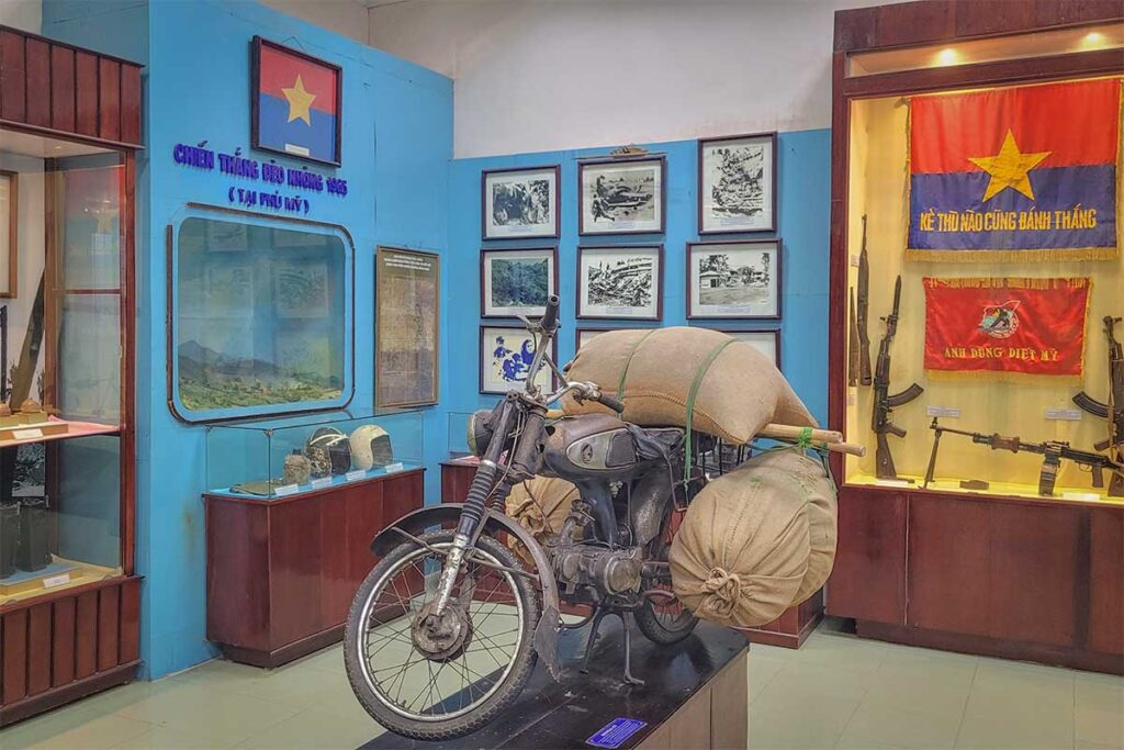 Motorbike used in wartime, displayed at Binh Dinh Museum in Quy Nhon.