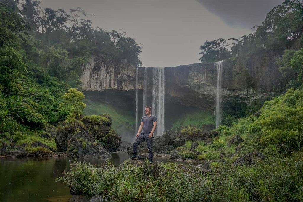 Marnick Schoonderwoerd from Local Vietnam visiting the K50 Waterfall near Pleiku in Gia Lai Province, Vietnam