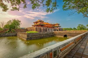 Imperial City of Hue under a warm evening sky — an important historical landmark featured in countless Vietnam tours and heritage itineraries.