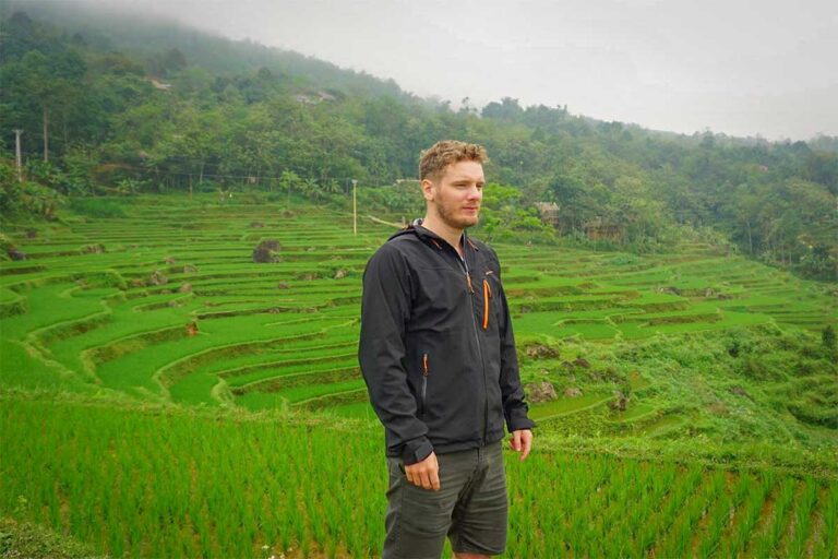 Marnick Schoonderwoerd visiting Pu Luong Nature Reserve in Thanh Hoa Province – an expert on northern Vietnam’s rice terraces and ethnic Thai villages.