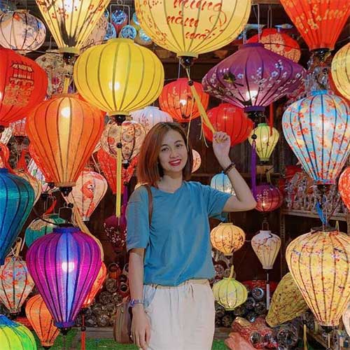 Thanh Xuyen Pham of Local Vietnam at the night market in Hoi An