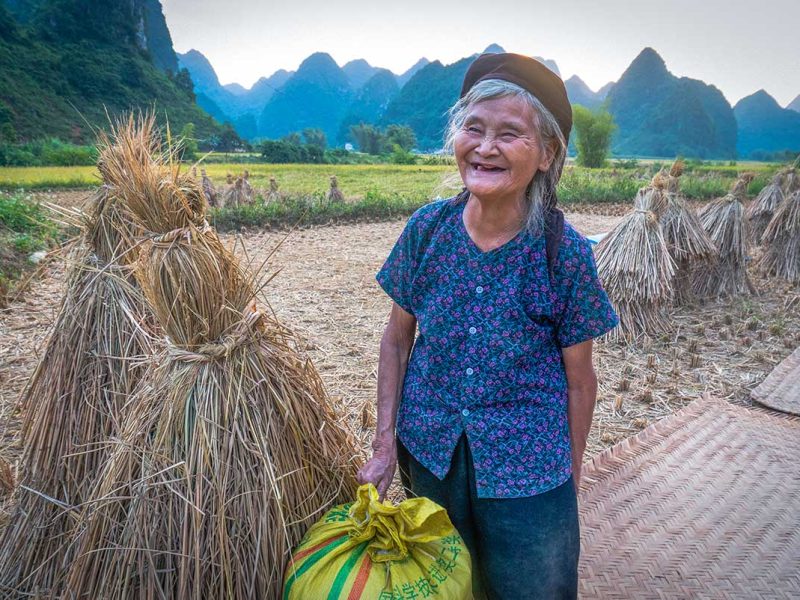 cao bang countryside 1 A local woman standing on a countryside path in Cao Bang
