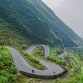 The s-shaped Tham Ma Pass along the Ha Giang Loop in Dong Van Karst Plateau Geopark