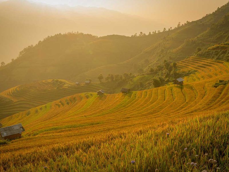 kim noi village viewpoint mu cang chai 1 Viewpoint overlooking Kim Noi Village in Mu Cang Chai with wide valley rice terraces