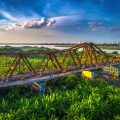 Long Bien Bridge at Banana Island in Hanoi