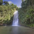 Mang Den tours featuring Psy Waterfall surrounded by dense tropical forest