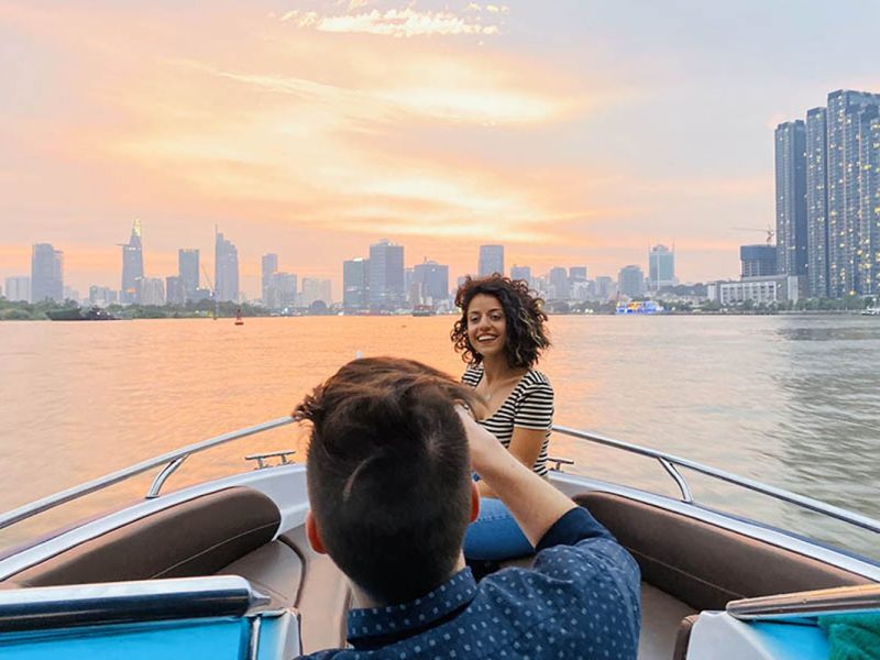 Saigon sunset cruise on speedboat